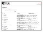 CAK Database title search page