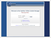 Semkhor Online Content Manager Login Screen